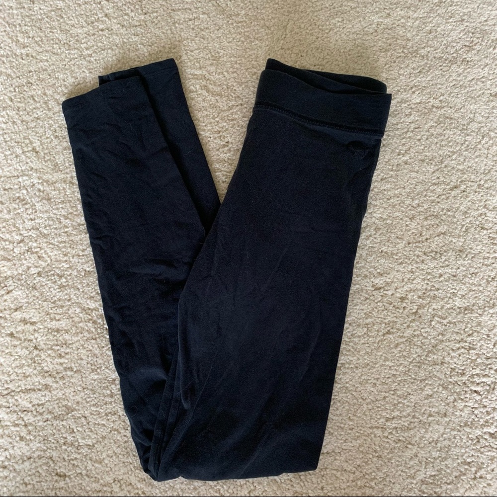 PINK Black Cotton Leggings